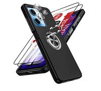 LeYi Funda para Xiaomi Redmi Note 12 Pro 5G/Xiaomi Poco X5 Pro 5G con 2× Protector de Lente de Cámara,2× Cristal Templado,Carcasa con 360 Grados Metálico Anillo Hard PC Silicona Antigolpes, Negro