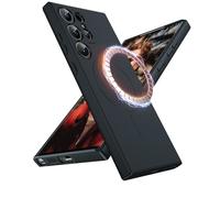 LeYi Magnética Funda para Samsung Galaxy S23/S 23 Ultra 5G, Ultra Slim Carcasa, Silicona Liquida Carcasa Suave Protectora Fuerte Atracción Magnético Case Compatible con MagSafe, Antigolpes, Negro