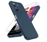 LeYi Silicona Liquida Funda para Xiaomi Redmi 15C /15 C 4G/5G, Azul | Ultra Slim Carcasa con 2pcs Cristal Templado, Capa Suave Movil Protector Case Forro Microfibra Antiarañazos Cover