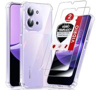 LeYi Ultra Transparente Funda para Xiaomi Redmi 15C 4G/5G 15 C con [2-Unidades] Cristal Templado, Anti - Amarillo Case Silicona Soft Skin TPU Movil Carcasa Antigolpes Cover