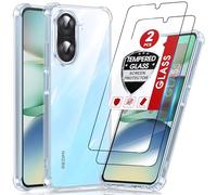 LeYi Ultra Transparente Funda para Xiaomi Redmi A5 4G/A 5 con [2-Unidades] Cristal Templado, Anti - Amarillo Case Silicona Soft Skin TPU Movil Carcasa Cover Capa
