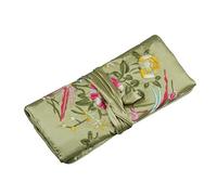 LEYILE Bolsa tradicional de seda para joyas de viaje, con bordado chino, enrollable, para regalo, verde