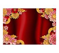 Leyiyi Fondo de año nuevo chino de 10 x 8 pies de fondo de primavera Festival ornamento flores cortina roja fotografía fondo familia cabina de fotos accesorios de sesión