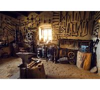 Leyiyi Western Abandonado Garage Backdrop Cowboy rústico música Banner Cactus fotografía fondo desierto arena madera caballos de granero