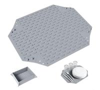 leyomgamz Alfombrilla Escurreplatos Silicona, Escurridor Fregadero Alfombrillas Antideslizante Cocina Bandeja Resistencia a Altas Temperaturas Dish Drying Rack para Platos, 28 x 33.5 cm Gris