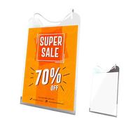 leyomgamz Expositor Metacrilato Etiquetas Precios, Soporte para Letreros de AcríLico Colgando Soporte para Cartel, Soporte de Sobremesa Transparente, Carteles A4, Porta Menú, Mensajes (210*297mm)