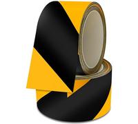 Leyrens 2 Rollo Cinta de Peligro Negra y Amarilla, 33m x 5cm Cinta de Señalización Adhesiva, Advertencia Señalización, alta visibilidad, para marcar Zonas peligrosas y aplicar Distancia Segura