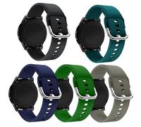 LeyuBand Paquete de 5 correas de silicona de 22 mm compatibles con AmazfitA Bip 5/Bip 6/GTR 4/GTR 3/Active Smart Watch de 42 mm para mujeres y hombres