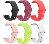 LeyuBand Paquete de 6 correas de silicona de 22 mm compatibles con AmazfitA Bip 5/Bip 6 /GTR 4/GTR 3/Active Smart Watch de 42 mm para mujeres y hombres