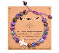 Leyung Pulsera de cruz de regalo para niñas, cesta de Pascua para adolescentes, bautizo, confirmación, primera comunión, joyería cristiana, regalos para adolescentes y niñas, No es una piedra preciosa
