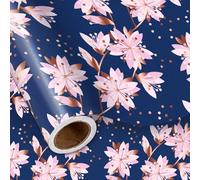 LeZakaa Rollo de papel de regalo floral, diseño de Sakura para el Día de la Madre, cumpleaños, vacaciones de primavera, 17 pulgadas x 32.8 pies (46.45 pies cuadrados)