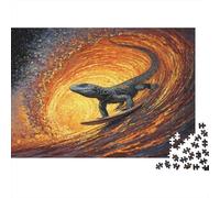 Lézard surfeur Style de peinture à l'huile vibrant1000 Pièces, Puzzle Impossible Pour Adultes, Cadeaux, Pour Enfants38x26cm/1000pcs