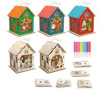 Lezehea 5pcs Casas Navidad, Manualidades Casa para Niños