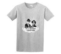LEZHONGQIU Blues Brother Mission from God Men's T-Shirt Unisex Grey Men Tees M