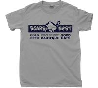 LEZHONGQIU Boars Nest World'S Best TASTIN’ Bar・B・Que Men's T-Shirt Unisex Grey Men Tees M