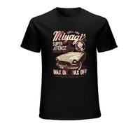 LEZHONGQIU Karate Kid Miyagi Wax On Off Reseda Martial Arts Movie Men's T-Shirt Unisex Black Men Tees 3XL