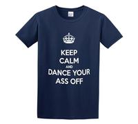 LEZHONGQIU Keep Calm and Dance Your Ass Off Men's T-Shirt Unisex Navy Men Tees XXL