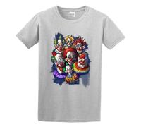 LEZHONGQIU Killer Klowns from Outer Space Men's T-Shirt Unisex Grey Men Tees XL