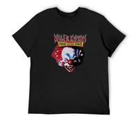 LEZHONGQIU Killer Klowns from Outer Space Retro 1980S Horror Movie Men's T-Shirt Unisex Black Men Tees L