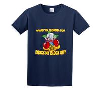 LEZHONGQIU Killer Klowns Whad'Ya Gonna Do? Knock My Block Off? Men's T-Shirt Unisex Navy Men Tees XL