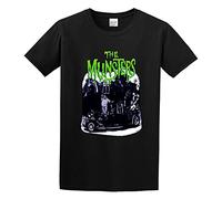 LEZHONGQIU Meet The Munsters Vintage B Movie Horror Monster Halloween Men's T-Shirt Unisex Black Men Tees XL