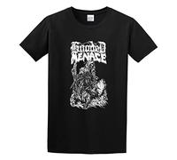 LEZHONGQIU Menace 'Reanimated by Death' Men's T-Shirt Unisex Black Men Tees L