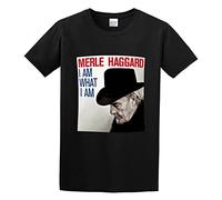 LEZHONGQIU Merle Haggard I Am What I Am Men's T-Shirt Unisex Black Men Tees XL