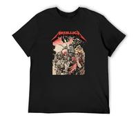 LEZHONGQIU Metal Band Four Knights Pushead Men's T-Shirt Unisex Black Men Tees L