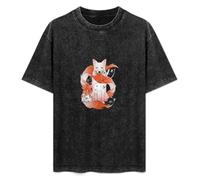 LEZHONGQIU Red Kitsune Men's T-Shirt Unisex Black Men Tees XXL