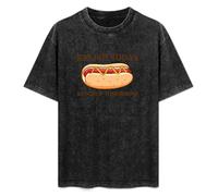 LEZHONGQIU Relish Today Ketchup Tomorrow Hotdog Men's T-Shirt Unisex Black Men Tees S