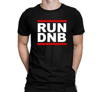 LEZHONGQIU Run Dnb Drum and Bass Music Funny Parody Rave Men's T-Shirt Unisex Black Men Tees L