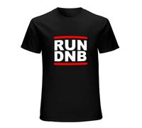 LEZHONGQIU Run Dnb Drum and Bass Music Funny Parody Rave Men's T-Shirt Unisex Black Men Tees L