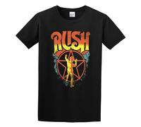 LEZHONGQIU Rush Starman 2112 Neil Peart Alex Lifeson Men's T-Shirt Unisex Black Men Tees L