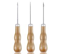 Lezna Coser Cuero Punzón, Punzón Herramienta de Costura, Para Coser Cuero Punzón Con Mango De Madera Punzón Curvo Kit, Costura Artesanal Cuero Punzón Arañazos Artesanal Herramientas Cuero De Bricolaje