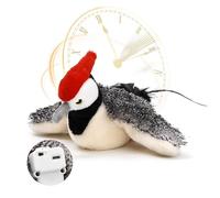 Lezod Juguete masticable para mascotas, peluche interactivo para mascotas pequeñas y medianas, recarga eléctrica USB, pájaro loro con hierba gatera, juguetes interactivos y de movimiento.