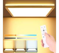 LEZOE Lámpara de techo regulable con mando a distancia, LED Plafones 24W 2400lm, Luminarias de techo dimmable 3000-6500K, Plafón LED, dormitorio, salón, cocina, sótano, pasillo, balcón, 30x30x2.5cm