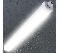 LEZOE LED Plafoniera impermeable IP66 150 cm, 40 W, 5600 lúmenes (140 Lm/W) LED Tubo Damp Proof, Lampada Stoccaggio 4000 K, Bagno, stanza umida, magazzino, cantina, garaje, officina, cucina, ufficio