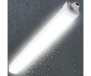 LEZOE LED Plafoniera impermeable IP66 150 cm, 40 W, 5600 lúmenes (140 Lm/W) LED Tubo Damp Proof, Lampada Stoccaggio 4000 K, Bagno, stanza umida, magazzino, cantina, garaje, officina, cucina, ufficio