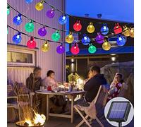 Lezonic Cadena de luces solares para exterior, 30 LED 5M, cadena de luces solares impermeable para jardín, balcón, bodas, fiestas (multicolor)