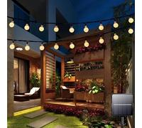 Lezonic Guirnalda de luces solares de 100 LED, 12 m/39T, 8 modos de luces solares para exteriores/interiores, impermeables, para el hogar, jardín, patio, fiesta, festival, decoración (blanco cálido)