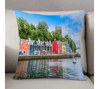 LEZUAHSH Fundas de Cojín Decorativo para Sala de Estar Sofás 50x50cm,Capital de la Isla de Mull en Escocia,Decoración Almohada Funda de Almohada