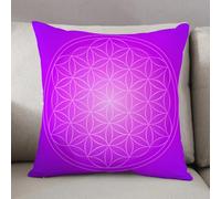 LEZUAHSH Fundas de Cojín Decorativo para Sala de Estar Sofás 50x50cm,Flor de la Vida en Vibrantes Tonos psicodélicos Love Soul Kitsch Artisti,Decoración Almohada Funda de Almohada