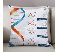 LEZUAHSH Fundas de Cojín Decorativo para Sala de Estar Sofás 50x50cm,Ilustración de póster con símbolos científicos, bioquímica, biotecnología y quím,Decoración Almohada Funda de Almohada
