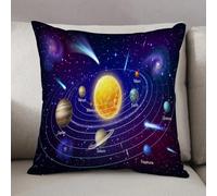 LEZUAHSH Fundas de Cojín Decorativo para Sala de Estar Sofás 50x50cm,Mercurio, Venus, la Tierra, Marte, Júpiter, Saturno, Urano o Neptuno giran Alred,Decoración Almohada Funda de Almohada