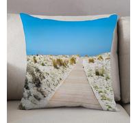 LEZUAHSH Fundas de Cojín Decorativo para Sala de Estar Sofás 50x50cm,Sendero en la Playa de Le Dune en Teulada, al Sur de Cerdeña, Italia,Decoración Almohada Funda de Almohada