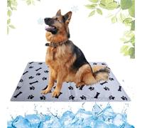 LEZUAN Alfombrilla Refrescante Perro con Gel No Tóxico, Cama Refrescante Gatos Verano, Manta Fria Auto Refrigerante para Mascotas Duradera y Resistente a los arañazos(Hueso,80x95cm)