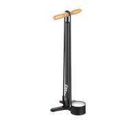 LEZYNE Bomba de bicicleta CLIK Floor Drive - Bomba de piso profesional de alta calidad con ABS Pro Clik Chuck | Construcción de acero y aluminio con manómetro analógico de 3.5" y mango de madera, alto