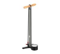 LEZYNE Bomba de suelo de acero 3.5 de alta presión para bicicleta con calibre analógico de 3.5 pulgadas, bomba de aire duradera de 220 PSI para bicicletas de carretera/pista, portabrocas ABS-1 Pro
