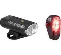 Lezyne Set de iluminación Hecto Pro 400 + KTV Drive con aprobación StVZO negro 400 lúmenes