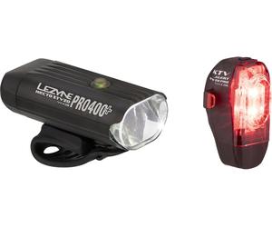 Lezyne Set de iluminación Hecto Pro 400 + KTV Drive con aprobación StVZO negro 400 lúmenes